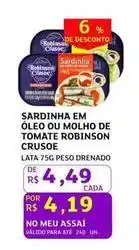 Assaí Atacadista Robinson crusoe - sardinha em óleo ou molho de tomate oferta