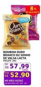 Assaí Atacadista Lacta - bombom ouro branco ou sonho de valsa oferta