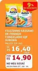 Assaí Atacadista Aurora - filezinho sassami de frango congelado iqf oferta