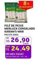 Assaí Atacadista Karam's mar - filé de peixe merluza congelado oferta