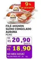 Assaí Atacadista Aurora - filé-mignon suíno congelado oferta