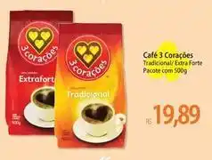 Atacadão 3 corações - café tradicional/ extra forte oferta