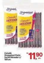 Fort Atacadista Strawplast - canudo strawplast preto sache mexedor c/ 100 un oferta