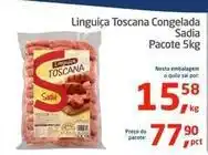 Tenda Atacado Sadia - linguiça toscana congelada oferta