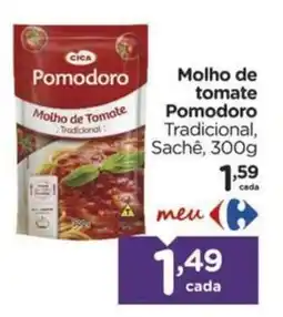 Carrefour Molho de tomate Pomodoro Tradicional, Sachê, oferta