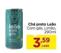 Carrefour Chá preto Leão Com gás, Limão, oferta