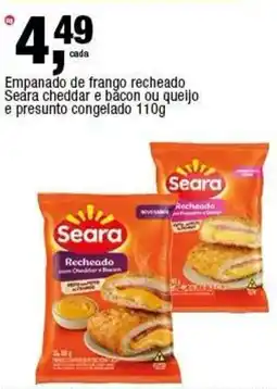 Frangolândia Empanado de frango recheado Seara cheddar e bacon ou queijo e presunto congelado oferta