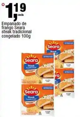 Frangolândia Empanado de frango Seara steak tradicional congelado oferta