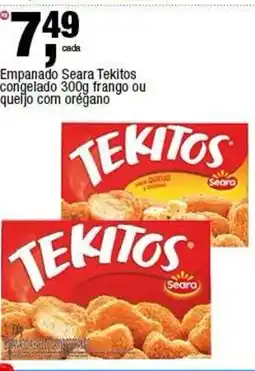 Frangolândia Empanado Seara Tekitos congelado frango ou queijo com orégano oferta