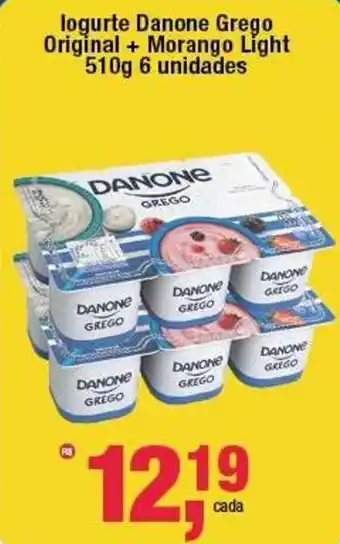 Logurte Danone Grego Original+ Morango Light 6 unidades