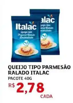 Assaí Atacadista Queijo tipo parmesão ralado italac oferta