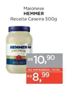 Supermercados Mundial Maionese HEMMER Receita Caseira oferta