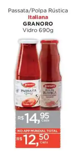 Supermercados Mundial Passata/Polpa Rústica Italiana GRANORO Vidro oferta