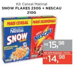 Supermercados Mundial Kit cereal matinal snow flakes + nescau oferta