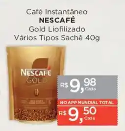 Supermercados Mundial Café Instantâneo NESCAFÉ Gold Liofilizado Vários Tipos Sachê oferta