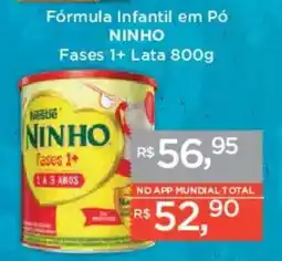 Supermercados Mundial Fórmula Infantil em Pó NINHO Fases 1+ Lata oferta