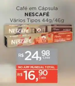 Supermercados Mundial Café em Cápsula NESCAFÉ Vários Tipos oferta