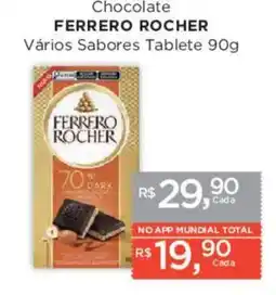 Supermercados Mundial Chocolate FERRERO ROCHER Vários Sabores Tablete oferta