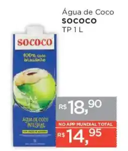 Supermercados Mundial Água de Coco SOCOCO TP oferta
