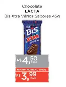 Supermercados Mundial Cada Bis Xtra Vários Sabores oferta