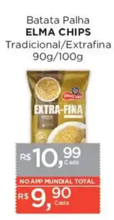 Supermercados Mundial Batata Palha ELMA CHIPS Tradicional/Extrafina oferta