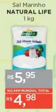 Supermercados Mundial Sal Marinho NATURAL LIFE oferta