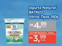 Supermercados Mundial logurte Natural BATAVO Vários Tipos oferta