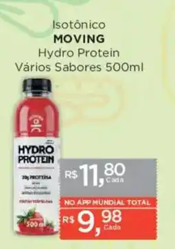 Supermercados Mundial Isotônico MOVING Hydro Protein Vários Sabores oferta