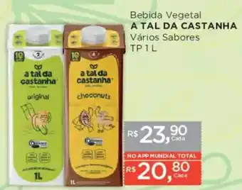 Supermercados Mundial Bebida Vegetal A TAL DA CASTANHA Vários Sabores oferta