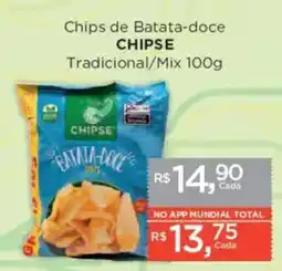 Supermercados Mundial Chips de Batata-doce CHIPSE oferta