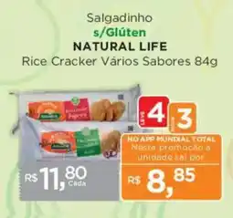 Supermercados Mundial Salgadinho s/Glúten NATURAL LIFE Rice Cracker Vários Sabores oferta