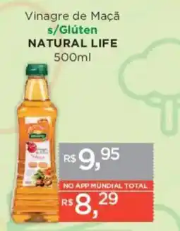 Supermercados Mundial Vinagre de Maçã s/Glúten NATURAL LIFE oferta