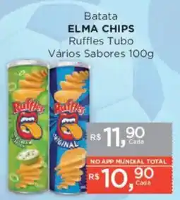 Supermercados Mundial Batata ELMA CHIPS Ruffles Tubo Vários Sabores oferta