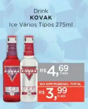 Supermercados Mundial Drink KOVAK Ice Vários Tipos oferta