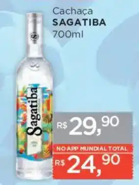 Supermercados Mundial Cachaça SAGATIBA oferta