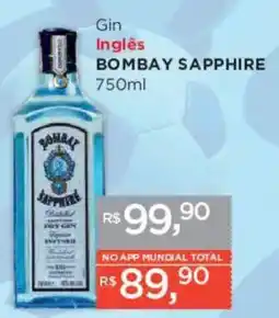 Supermercados Mundial Gin Inglês BOMBAY SAPPHIRE oferta
