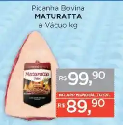 Supermercados Mundial Picanha Bovina MATURATTA a Vácuo oferta