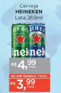 Supermercados Mundial Cerveja HEINEKEN Lata oferta