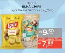 Supermercados Mundial Batata ELMA CHIPS Lay's Vários Sabores oferta