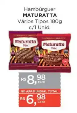 Supermercados Mundial Hambúrguer MATURATTA Vários Tipos c/1 Unid. oferta