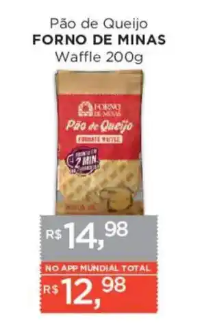 Supermercados Mundial Pão de Queijo FORNO DE MINAS Waffle oferta