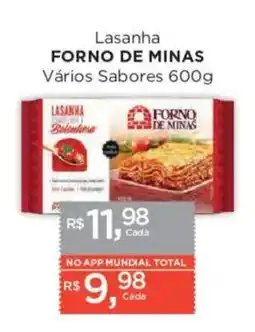 Supermercados Mundial Lasanha FORNO DE MINAS Vários Sabores oferta