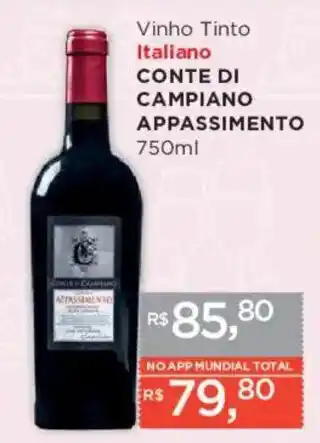 Supermercados Mundial Vinho Tinto Italiano CONTE DI CAMPIANO APPASSIMENTO oferta