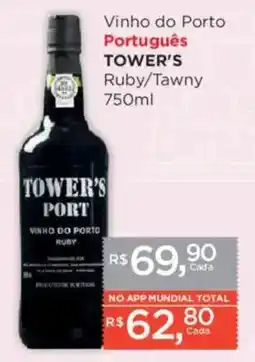 Supermercados Mundial Vinho do Porto Português TOWER'S oferta