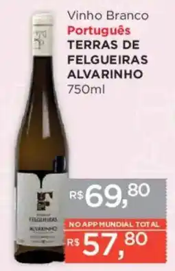 Supermercados Mundial Vinho Branco Português TERRAS DE FELGUEIRAS ALVARINHO oferta