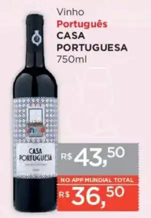 Supermercados Mundial Vinho Português CASA PORTUGUESA oferta
