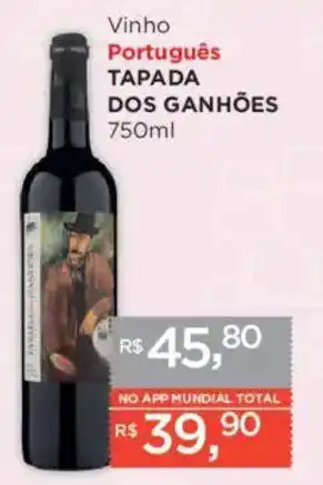 Supermercados Mundial Vinho Português TAPADA DOS GANHÕES oferta