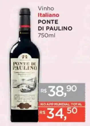 Supermercados Mundial Vinho Italiano PONTE DI PAULINO oferta