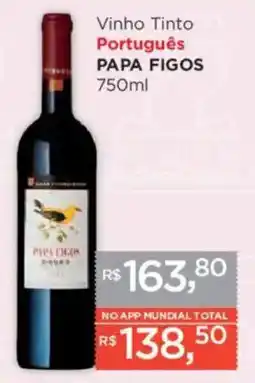 Supermercados Mundial Vinho Tinto Português PAPA FIGOS oferta