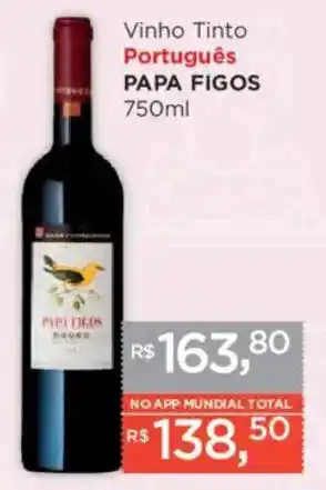 Supermercados Mundial Vinho Tinto Português PAPA FIGOS oferta